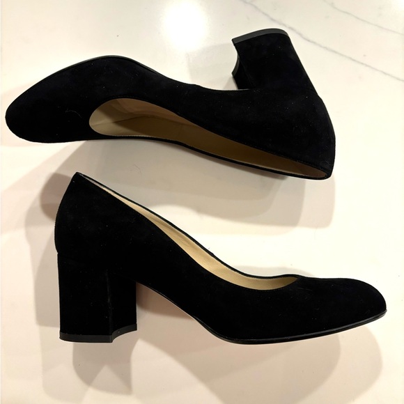 HOBBS London•black suede leather Sarah court block heel pump heels 37.5 EUC - Picture 3 of 8